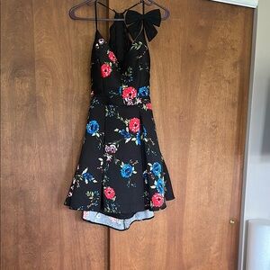 Floral Black Dress